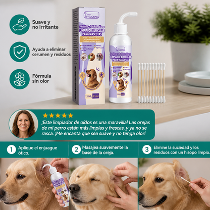 🌼💖Limpiador suave para oídos de mascotas: fórmula sin olor para perros y gatos