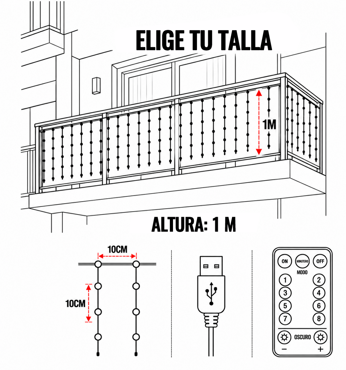 🍈💡Guirnalda de luces LED RGB inteligentes | 🧱 Tu espectáculo de luces navideñas, controlado desde tu teléfono