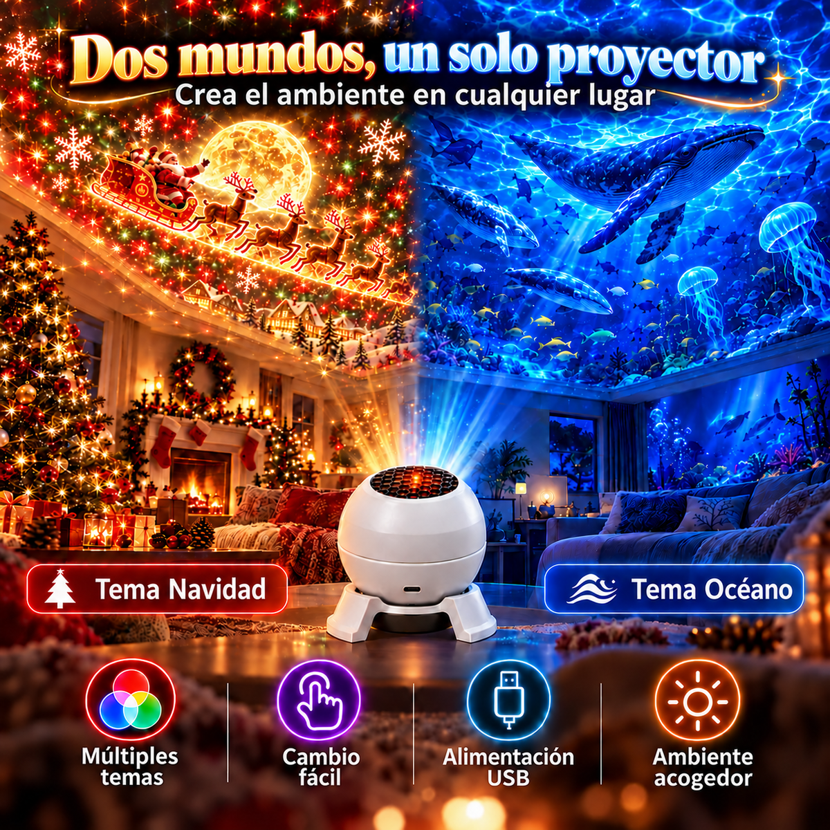 🪩Tienda Oficial |🦊🦊 Proyector Mágico de Navidad HD® – Luces Dinámicas y Escenas Festivas