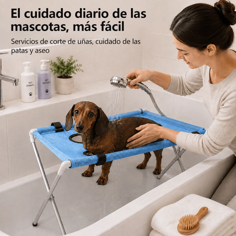西班牙 Estación de aseo Venturo™ GroomingCare: mantenga a su mascota segura durante el aseo.
