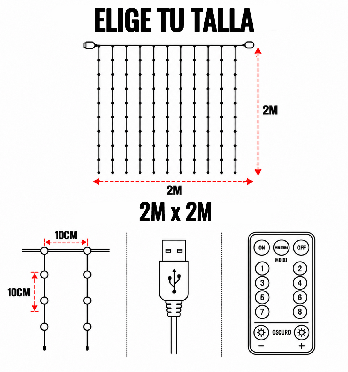 🍈💡Guirnalda de luces LED RGB inteligentes | 🧱 Tu espectáculo de luces navideñas, controlado desde tu teléfono