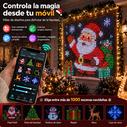 🎄📱ÚLTIMO DÍA: 49 % DE DESCUENTO -🔥 Cortina de luces LED RGB de píxeles inteligente | Espectáculo navideño de luces dinámicas controlado desde la app para decorar el exterior de tu hogar